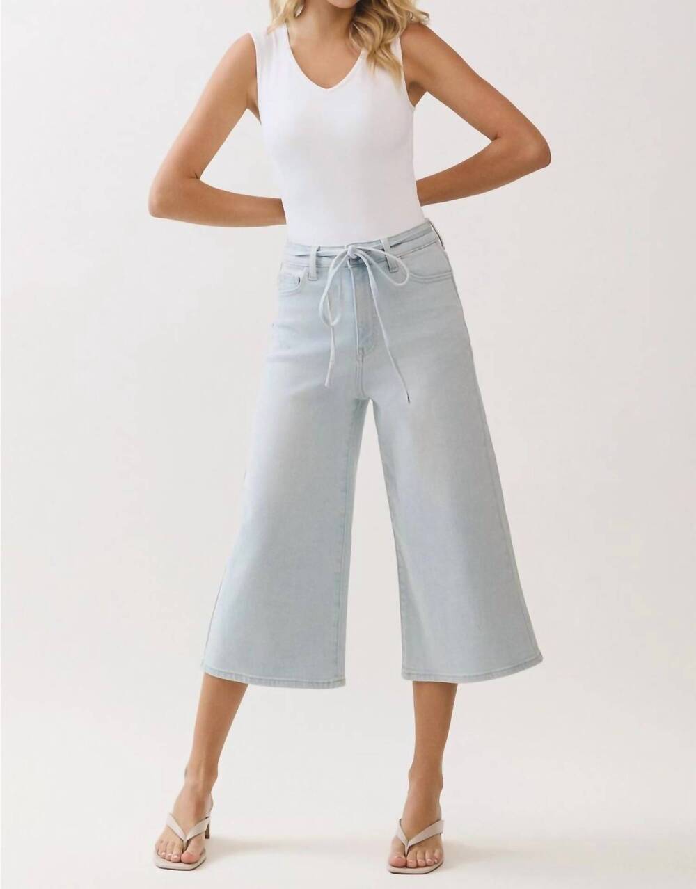 NEW LETTER TO JULIET gemma gaucho jeans in light